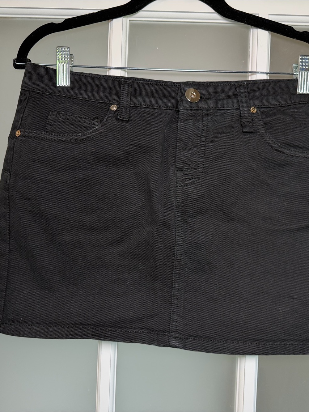 Fiorucci Women's Black Denim Mini Skirt, Size 28, Like New